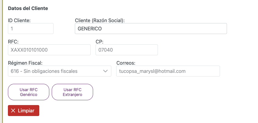 Catálogo y administración de clientes